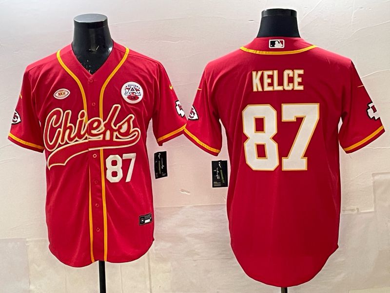 Men 2025 Nike Kansas City Chiefs #87 Kelce Red 3th generation Joint Name Limited NFL Jersey 003